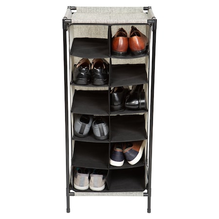 Simplify 12 Section Shoe Organizer in Black 27198-BLACKFEJ